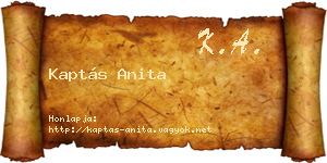 Kaptás Anita névjegykártya